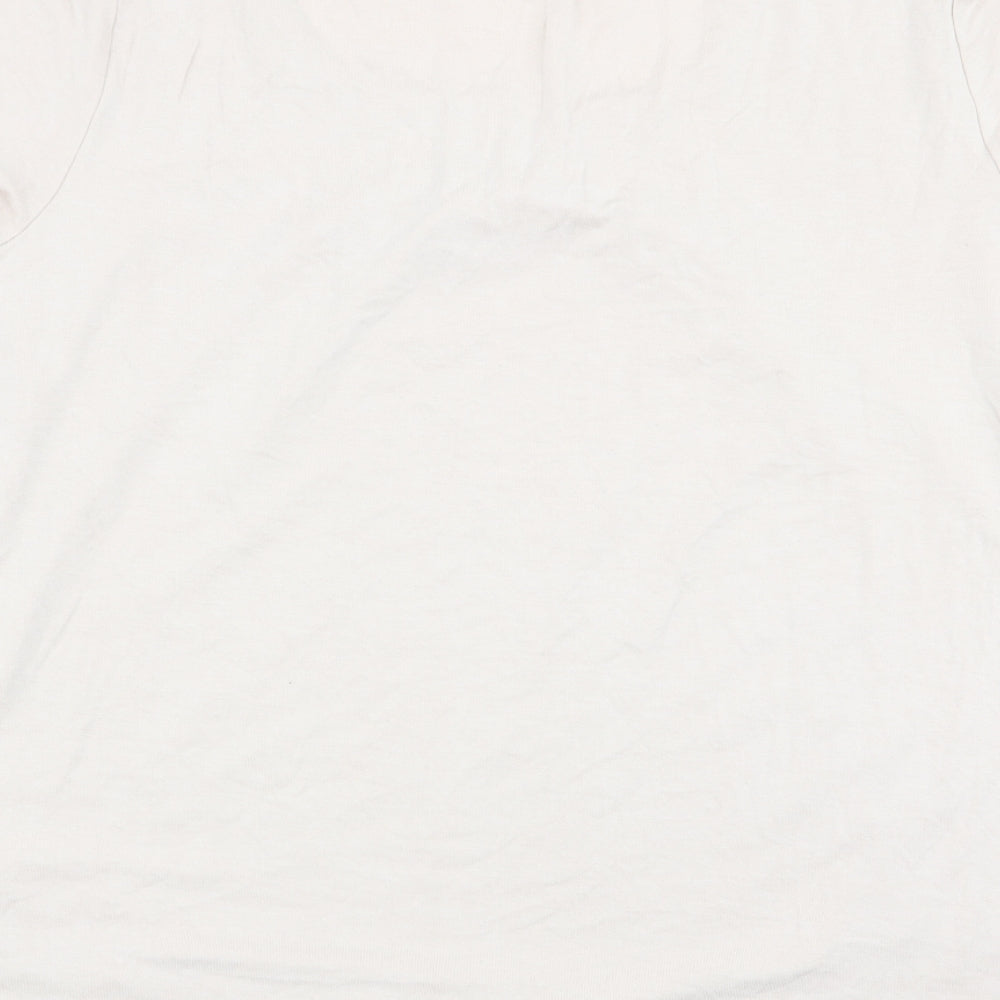 Womens UK Size 14 Preworn Beige Basic T-Shirt