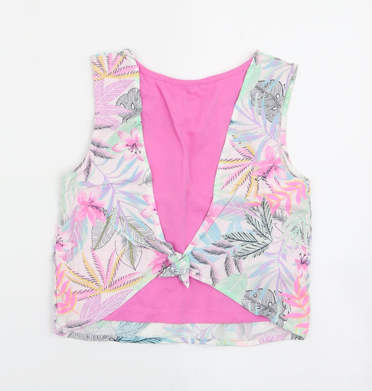 Asda George Girls Multicoloured Floral Basic Tank Size 8-9 Years