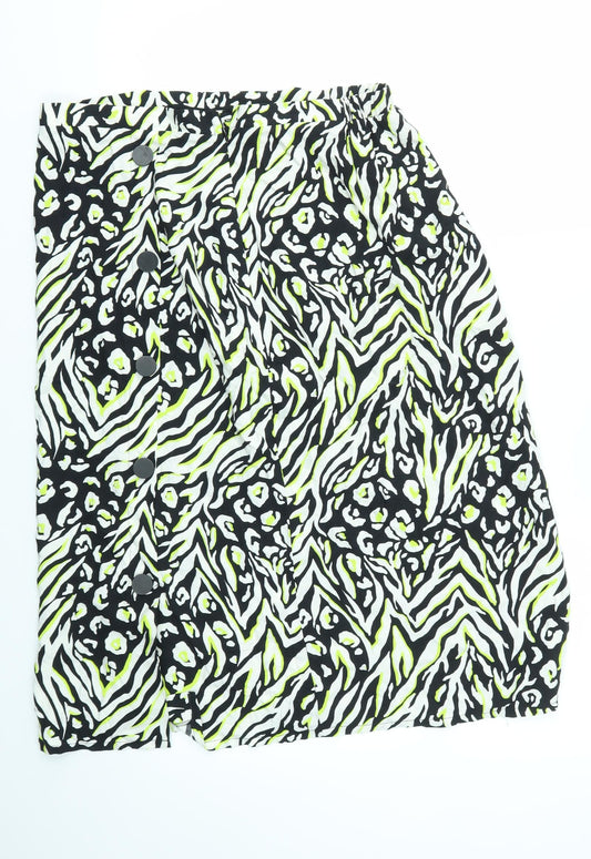 F&F Womens Multicoloured Animal Print Flare Skirt Size 16 - stretch waistband
