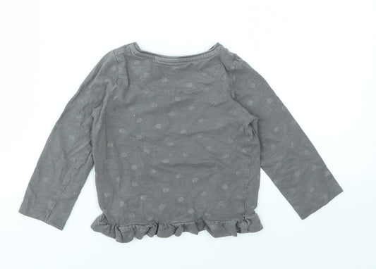 Nutmeg Girls Grey Basic T-Shirt Size 2-3 Years