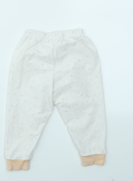 Matalan Girls Ivory Argyle/Diamond Capri Trousers Size 12-18 Months