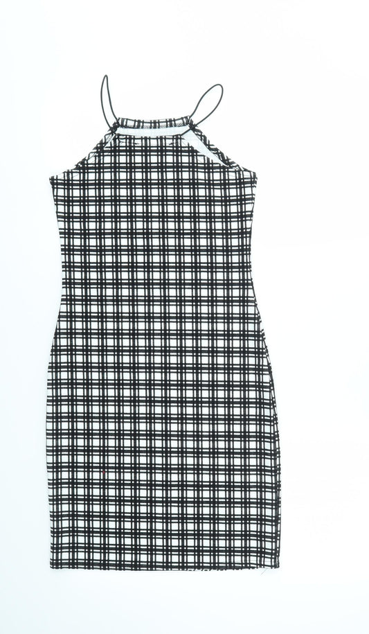 Boohoo Womens Multicoloured Check Fit & Flare Size 6