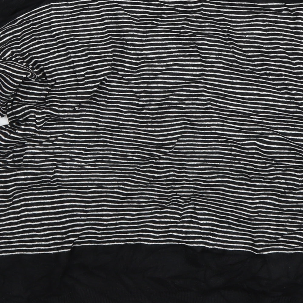 Primark Womens Black Striped Pullover Jumper Size 16