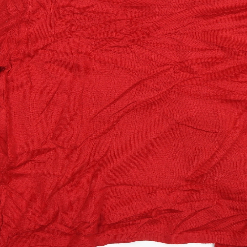 Womens UK Size S Angelina Red Pullover Jumper