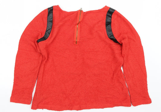 M&S Womens Red Pullover Jumper Size 14