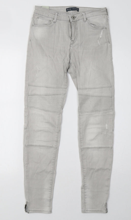 Womens UK Size 28 Bershka Regular Fit Skinny Grey Jeans