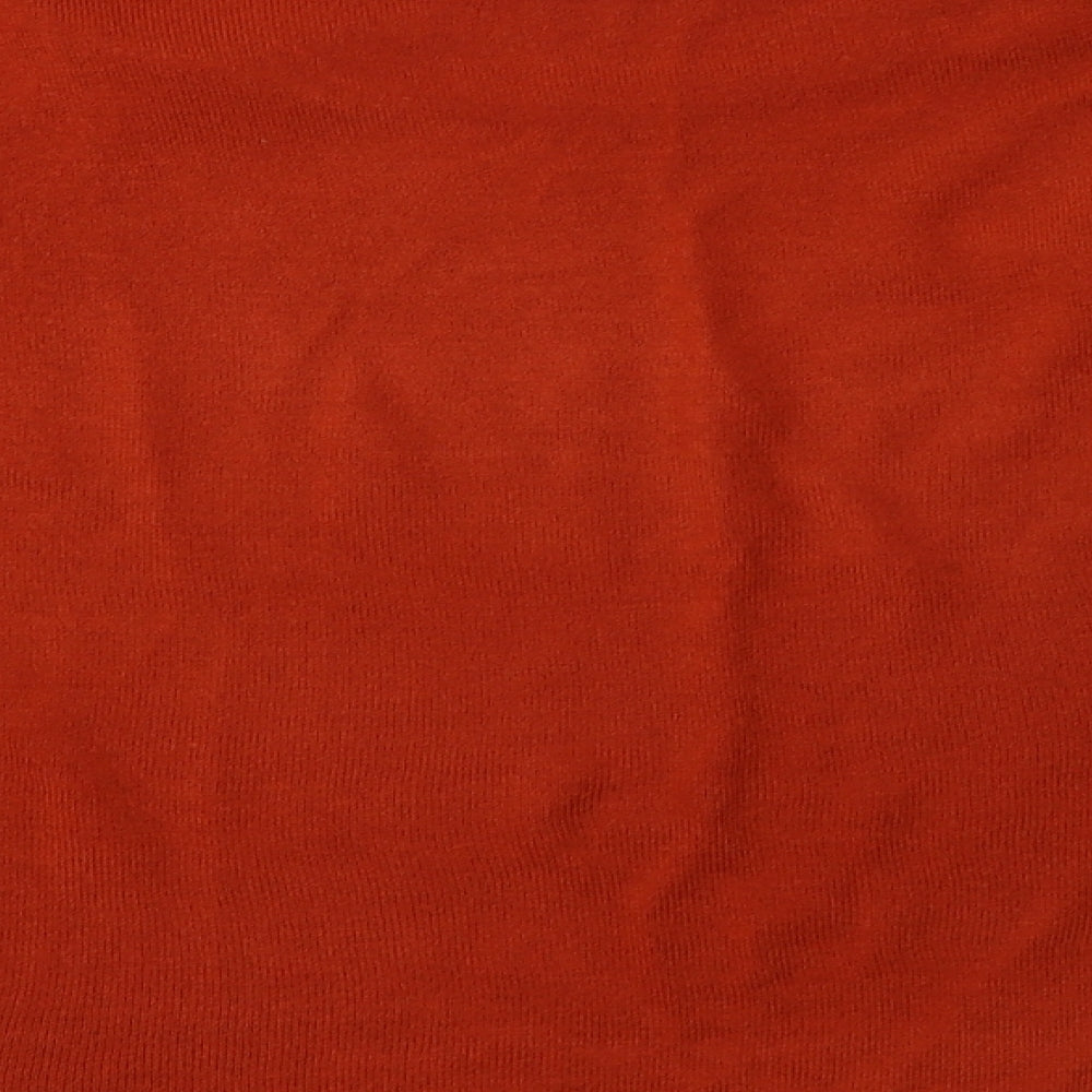 Brand and care label for Bonmarché women’s orange pullover sweatshirt, size M