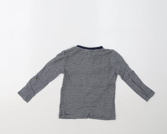 Sainsburys Boys Blue Striped Pullover Jumper Size 24 Months
