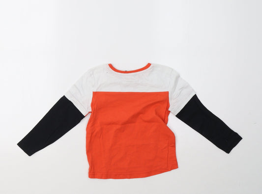 George Boys Orange Striped Pullover Sweatshirt Size 2 Years