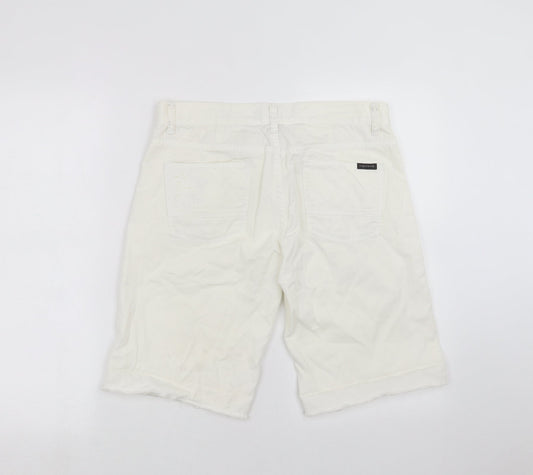 Sanctuary Womens Ivory Denim Cut-Off Shorts Size 31 in - distressed