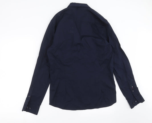 883 Police Mens Blue Button-Up Size L