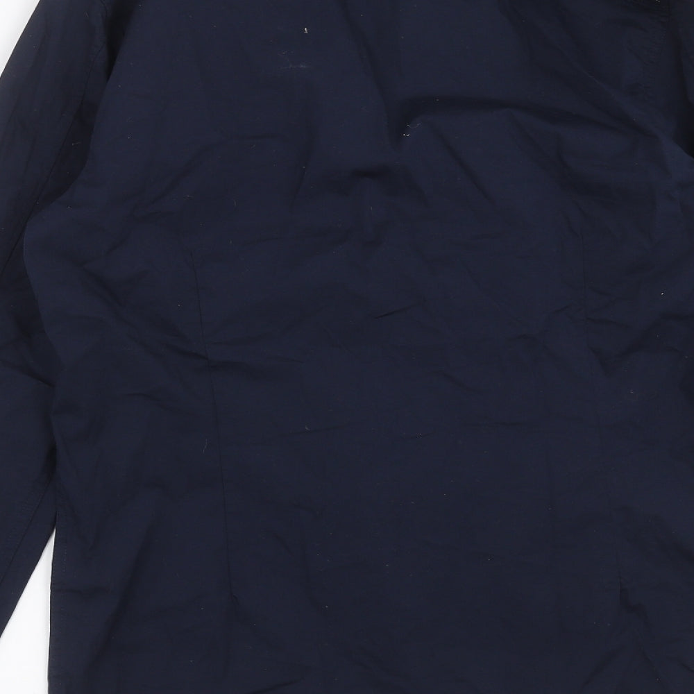Brand and care label for 883 Police men’s blue button-up, size L