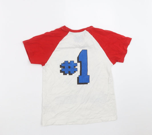 Blue Zoo Boys White Solid Pyjama Top Size 6-7 Years - Football Boot