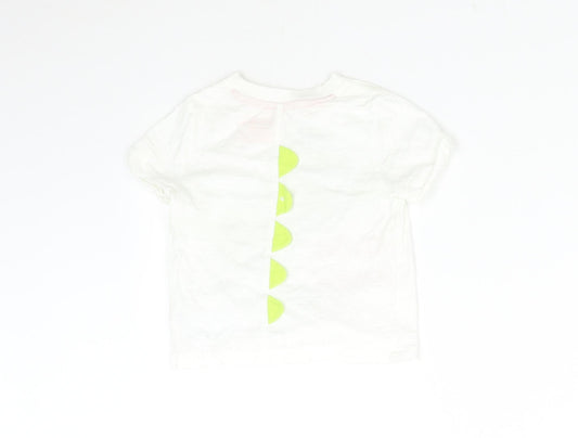 F&F Baby White Basic T-Shirt Size 12-18 Months - Dinosaur