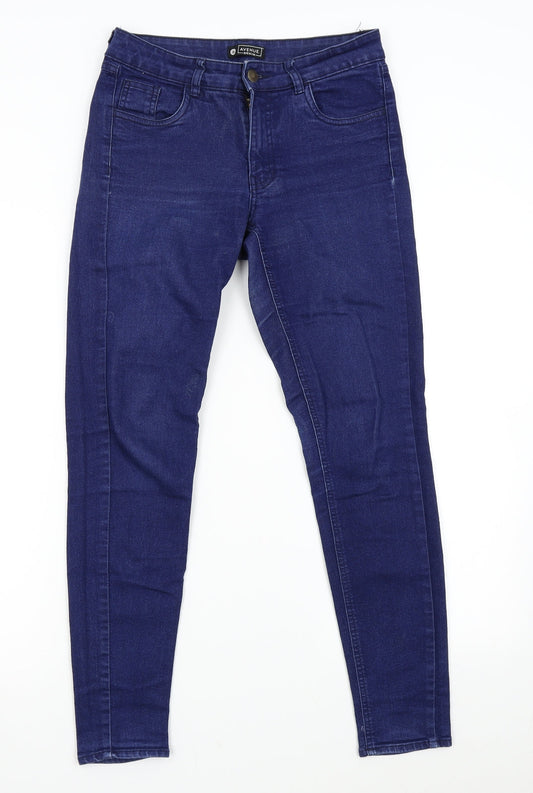 Womens UK Size 8 Avenue Slim Fit Skinny Blue Jeans