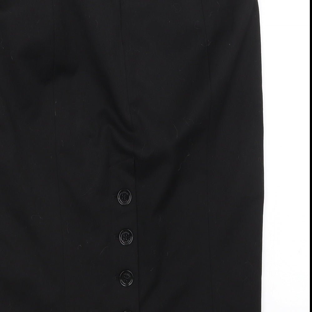 Brand and care label for Express Design Studio women’s black straight & pencil skirt, size M