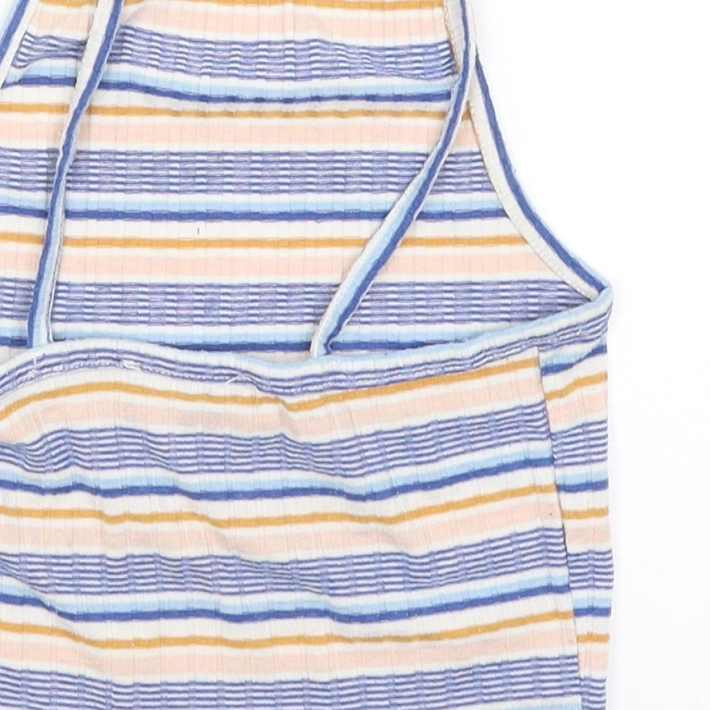 Womens UK Size 6 New Look Blue Cropped Tank