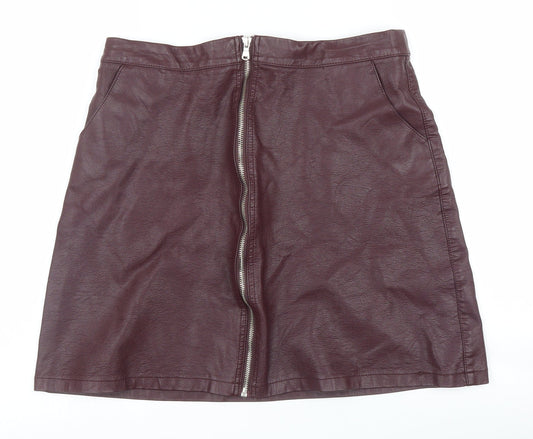 Additional front view of A&G women’s pink mini skirt, size M