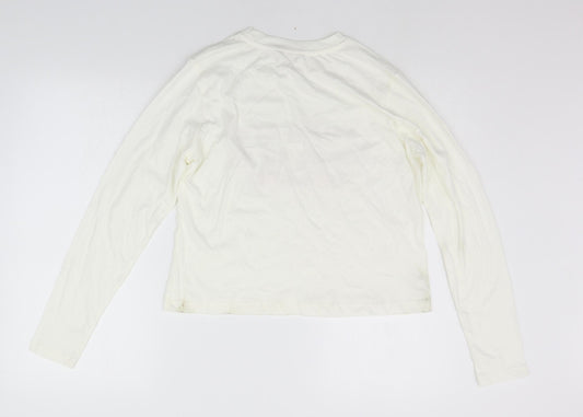 Back view of Clockhouse women’s white basic t-shirt, size M