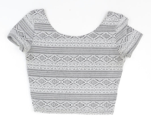 Womens UK Size S Divided Grey Basic Blouse