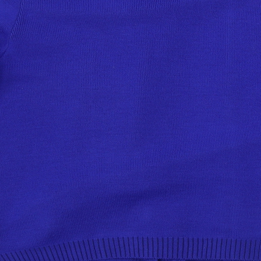 BASSINI Womens Blue Striped Pullover Jumper Size M