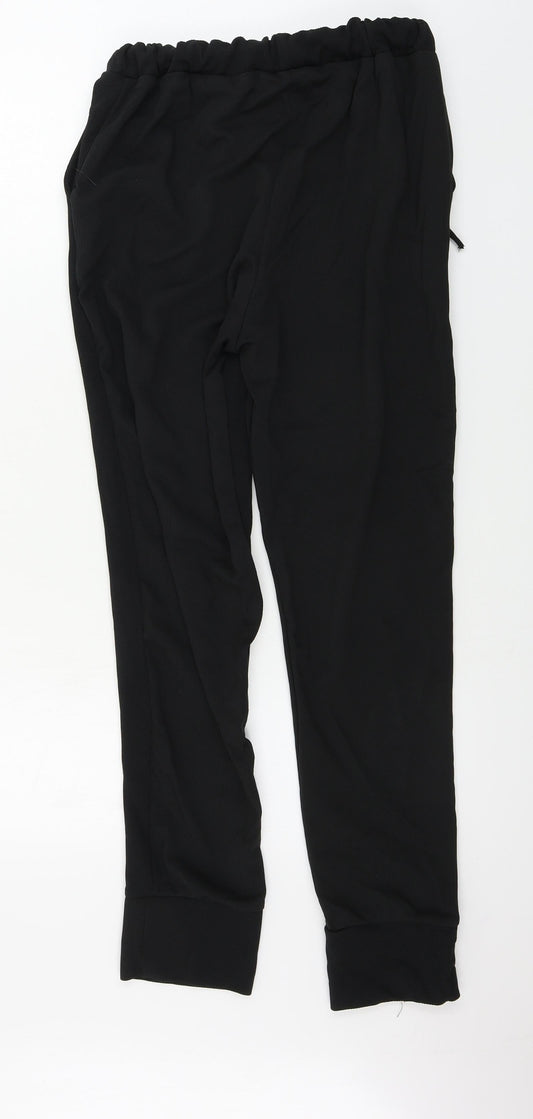 Womens UK Size XL Preworn Regular Fit Sweatpants Black Trousers