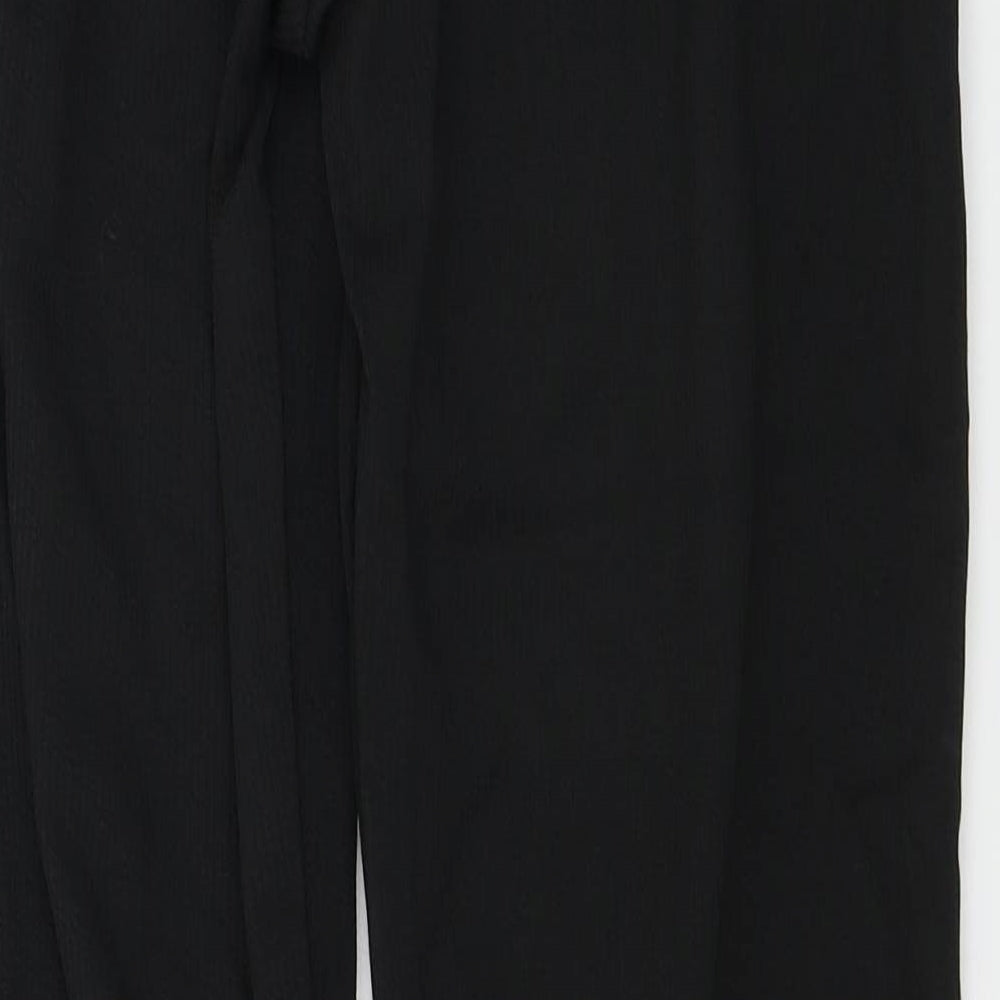 Womens UK Size XL Preworn Regular Fit Sweatpants Black Trousers