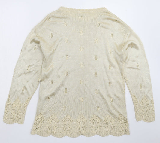 Womens UK Size M NEXT Beige Pullover Jumper