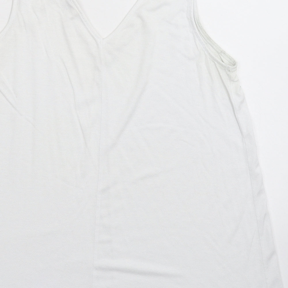 George Womens White Basic Tank Size 8
