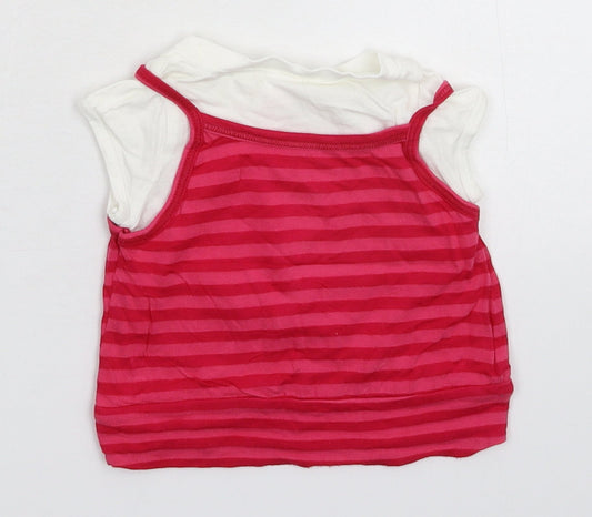 E-vie Girls Multicoloured Striped Basic T-Shirt Size 12-18 Months