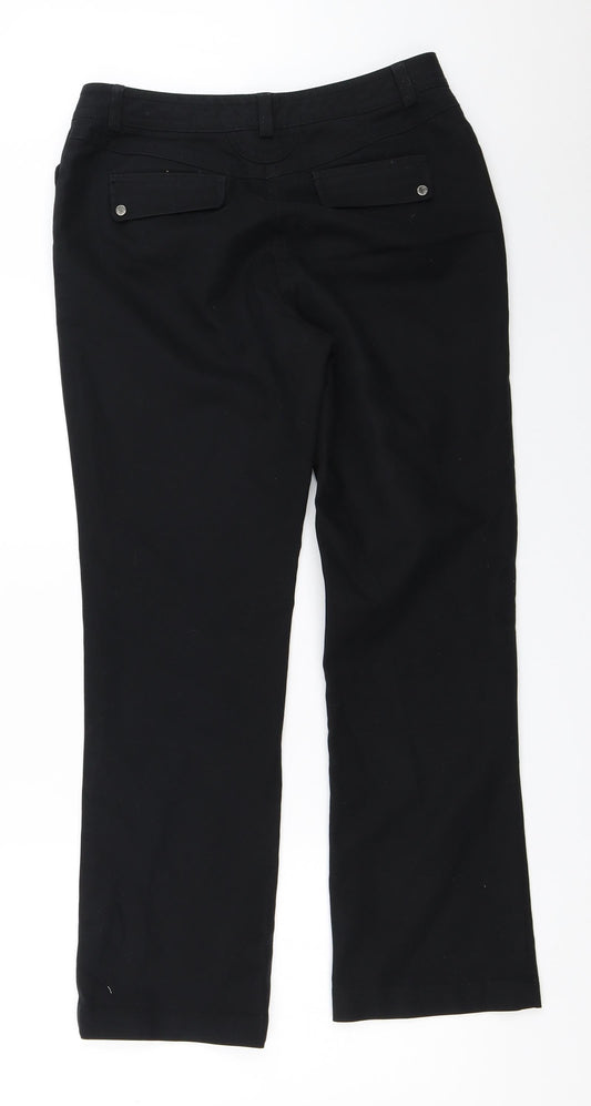Michel Rene Womens Black Trousers Size 40 L28 in