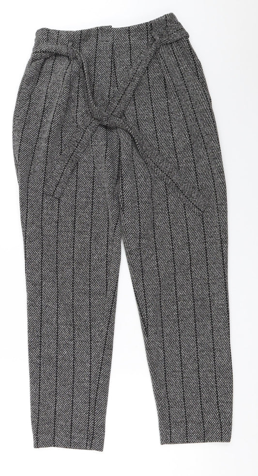 Womens UK Size 8 River Island Regular Fit Capri Black Trousers