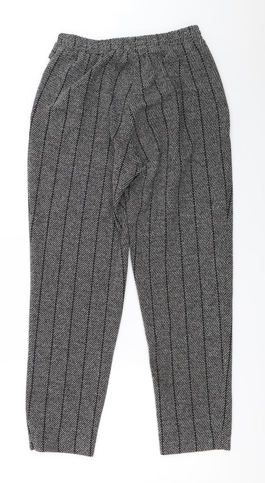 Womens UK Size 8 River Island Regular Fit Capri Black Trousers