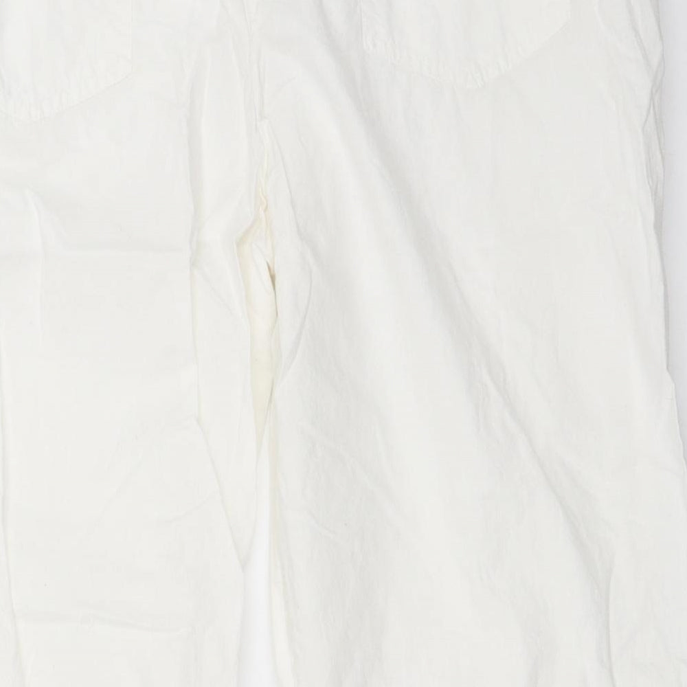 Womens UK Size 36 in Preworn Regular Fit Cropped White Trousers