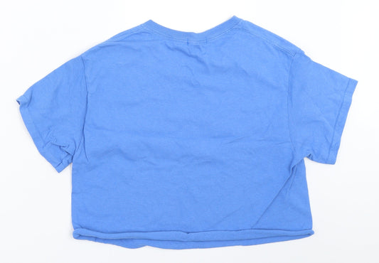 Back view of BDG women’s blue cropped t-shirt, size S