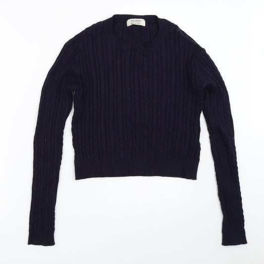 Womens UK Size M Pull&Bear Blue Pullover Jumper