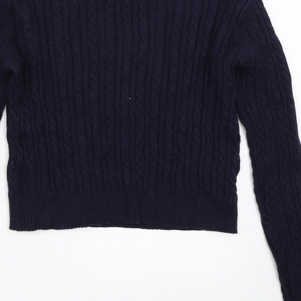 Womens UK Size M Pull&Bear Blue Pullover Jumper