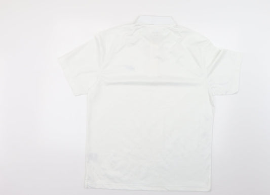 attack life Mens White Polo Size L
