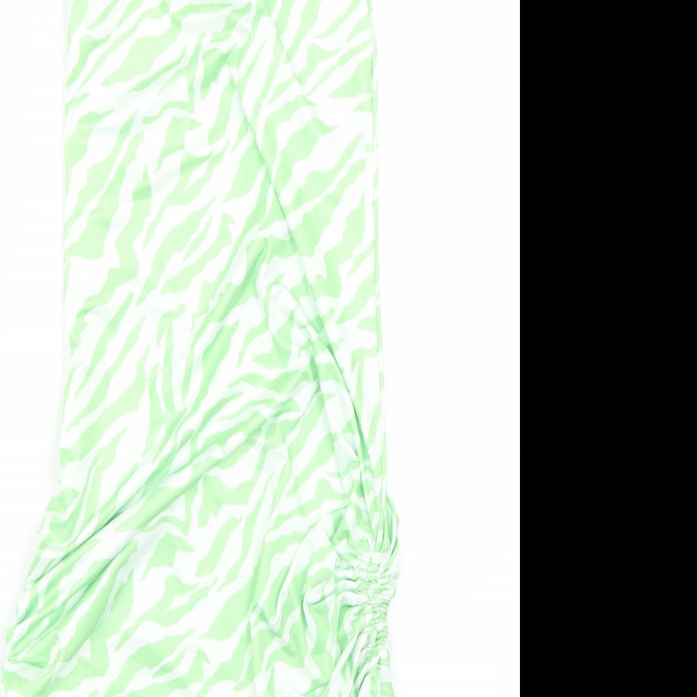 SheIn Womens Green Animal Print Bodycon Size S