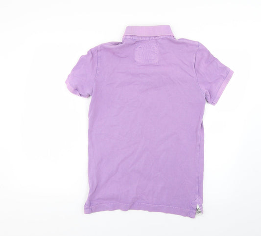 vintage destroyed Mens Purple Polo Size S