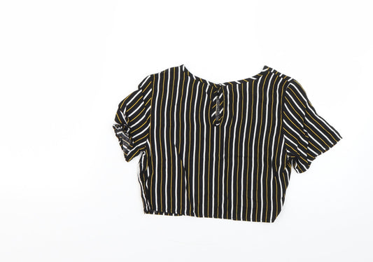 miss evie Girls Multicoloured Striped Basic Blouse Size 8-9 Years