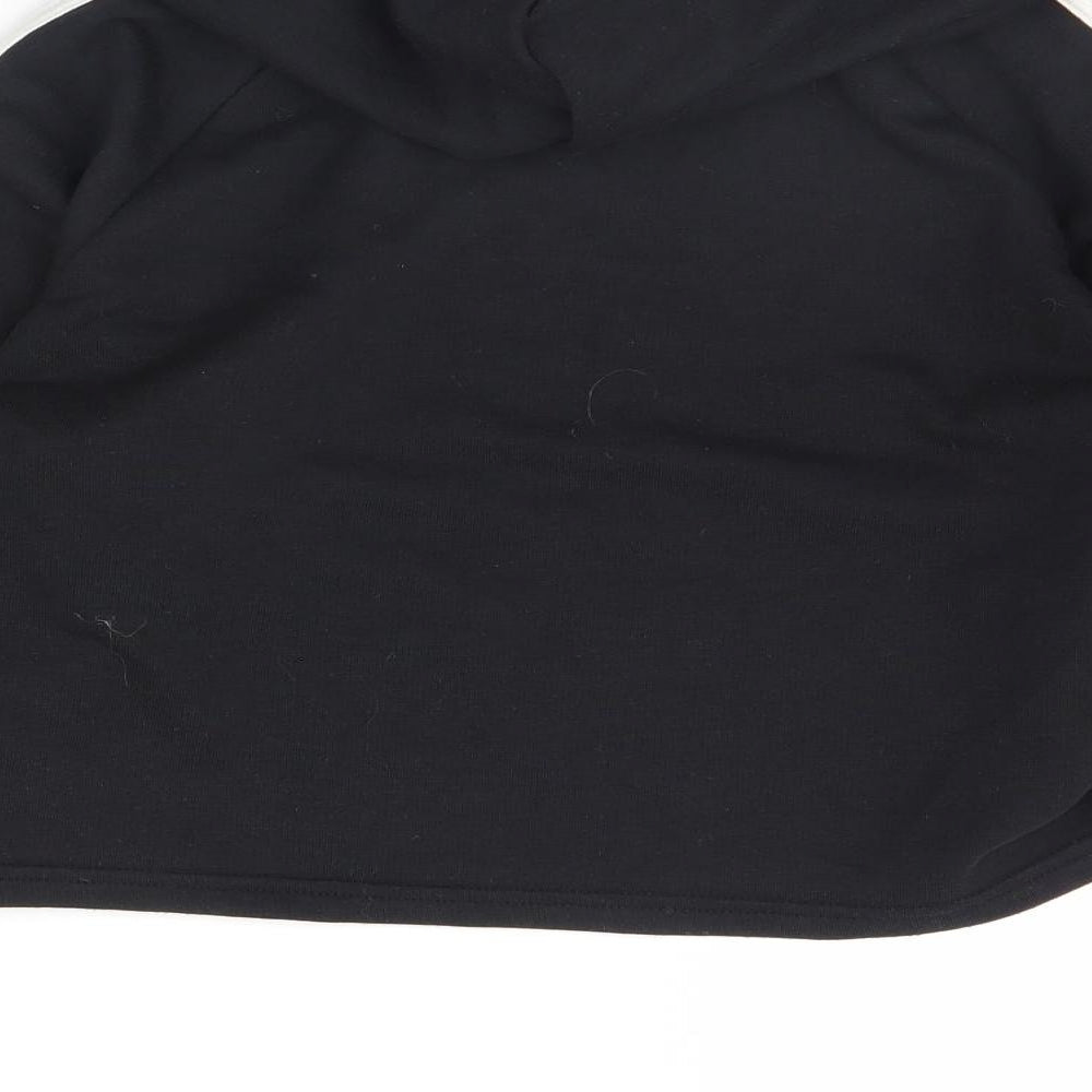 Brand and care label for New Look women’s black pullover hoodie, size UK 14