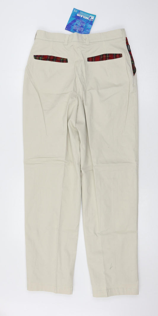 Womens UK Size 30 in Moose Regular Fit Ivory Trousers