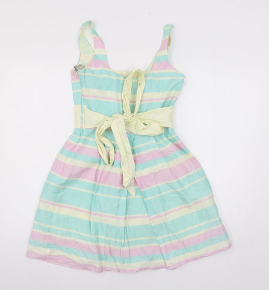 Red Herring Womens Multicoloured Striped Skater Dress Size 6