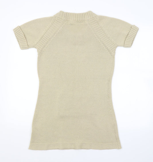 Womens UK Size 10 Preworn Beige Pullover Jumper