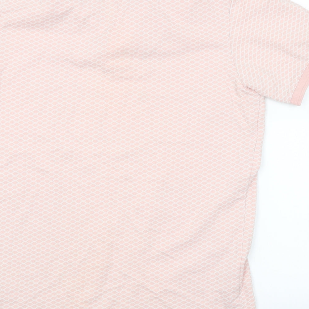 SPLASH Mens Pink Argyle/Diamond Polo Size M