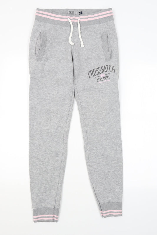 Crosshatch Womens Grey Striped Sweatpants Trousers Size XS L28 in