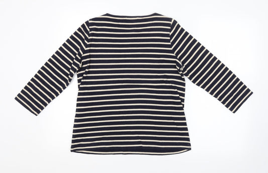 M&S Womens Blue Striped Pullover Jumper Size 12