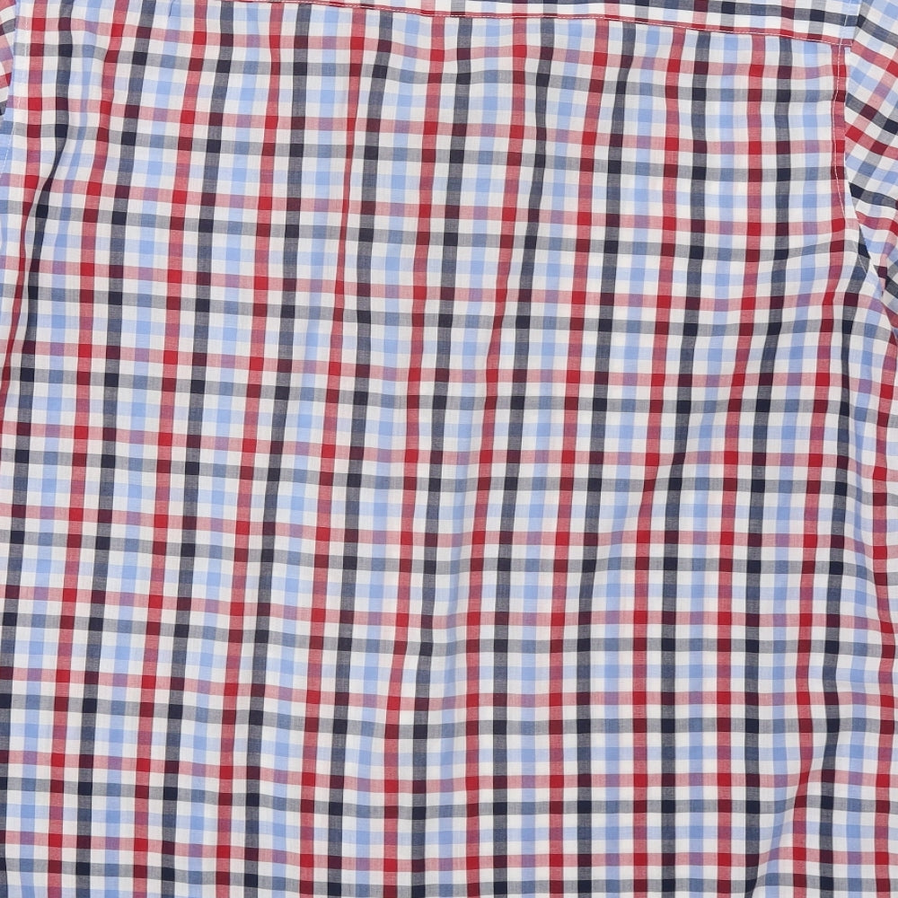Shirtfaster Mens Red Check Button-Up Size L