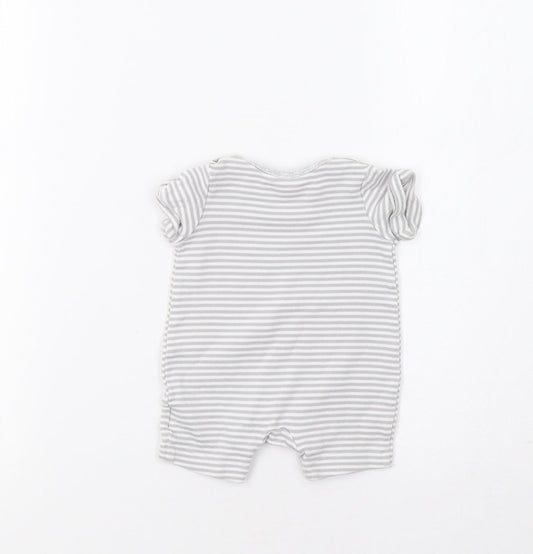Mothercare Baby Grey Striped Romper One-Piece Size 0-3 Months - Apple